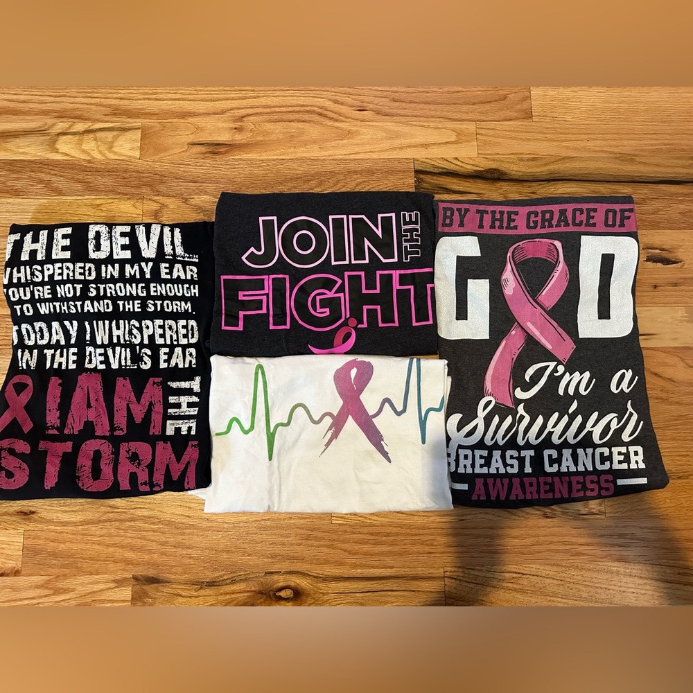 Lot of L/XL Breast Cancer Survivor/Awareness T Shirts